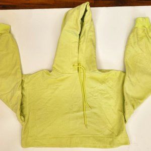 ALO YOGA BAE CROPPED HOODIE NEON YELLOW  XS
